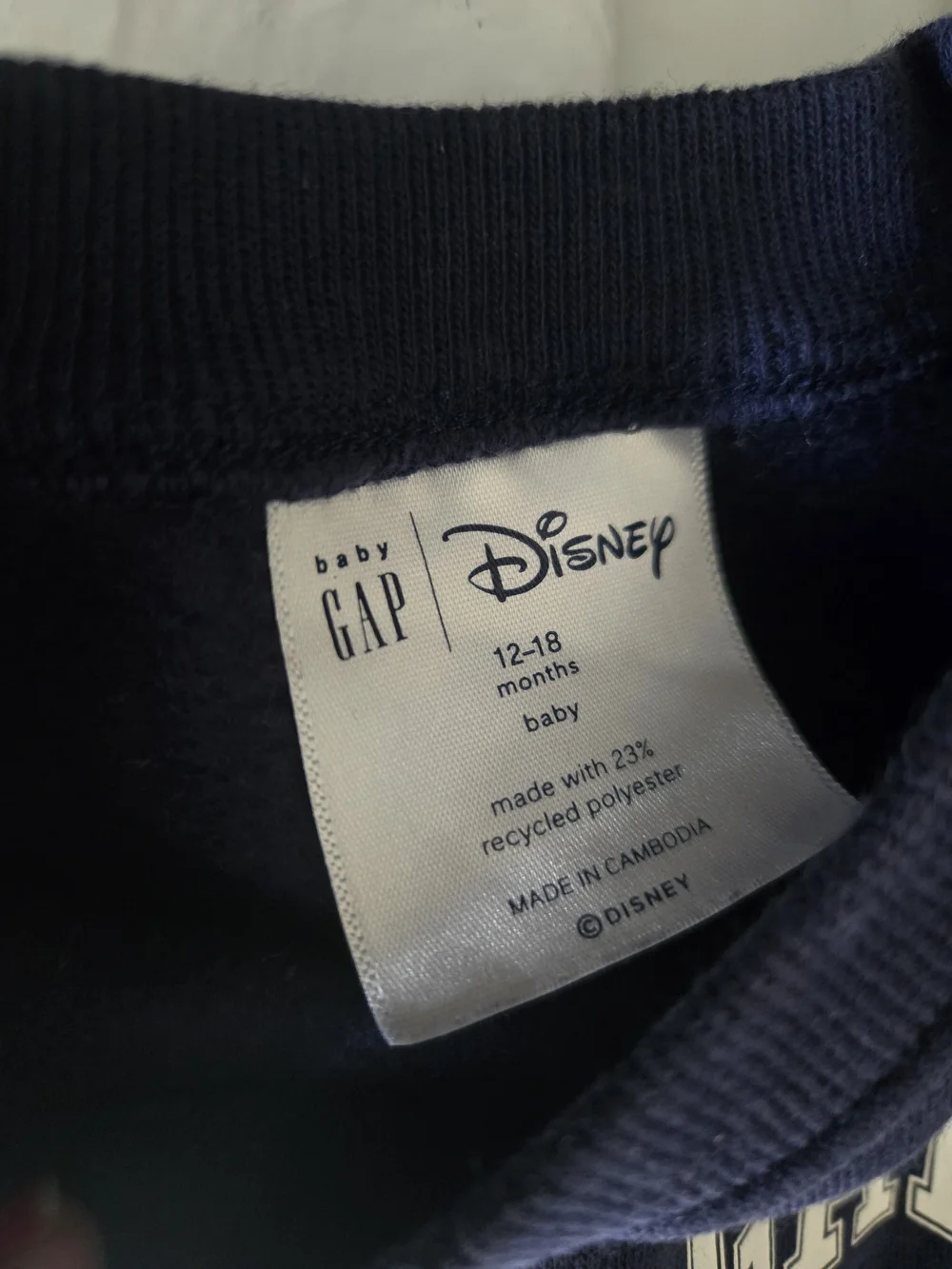 GAP Baby Navy Disney Sweatshirt Top & Bottoms Bundle